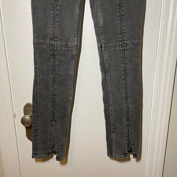 Cotton Citizen Vickie High-rise Split-leg Jeans In Light Grey size 25 - Picture 6 of 9